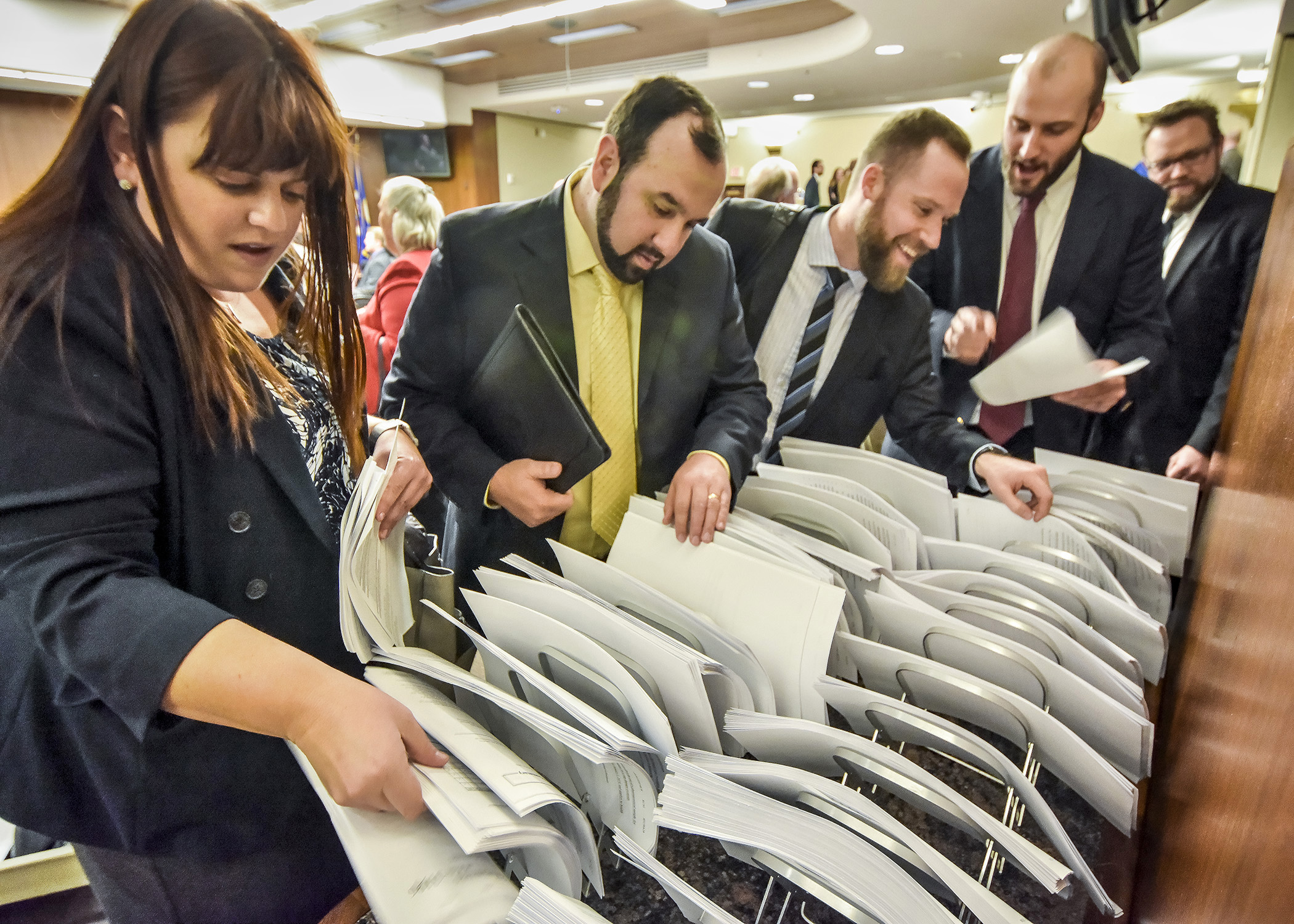 A feeding frenzy for amendments ensued Thursday prior to the House Health and Human Services Finance Committee’s mark-up of its omnibus bill. Photo by Andrew VonBank